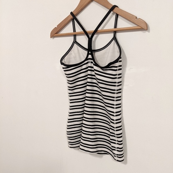 Lululemon Power Y Tank *Luon Light Twin Stripe Black/Black 4 - Picture 15 of 16